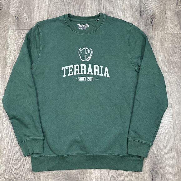 Terraria Video Game Sweatshirt College Style Since 2011 Green Mens Size Large - Picture 2 of 6